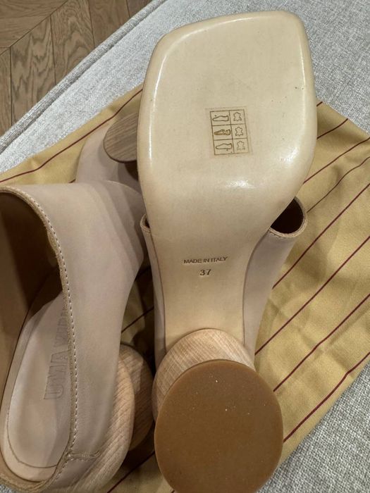 ПРОДАЖ ДО 20.12!!! Шкіряні бежеві мюлі Uma Wang