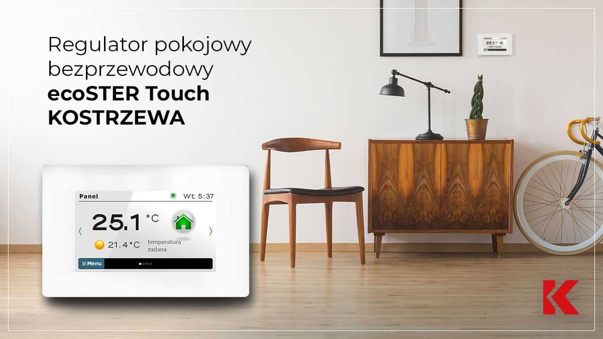 Panel pokojowy ECOSTER TOUCH_K30 bezprzewodowy biały