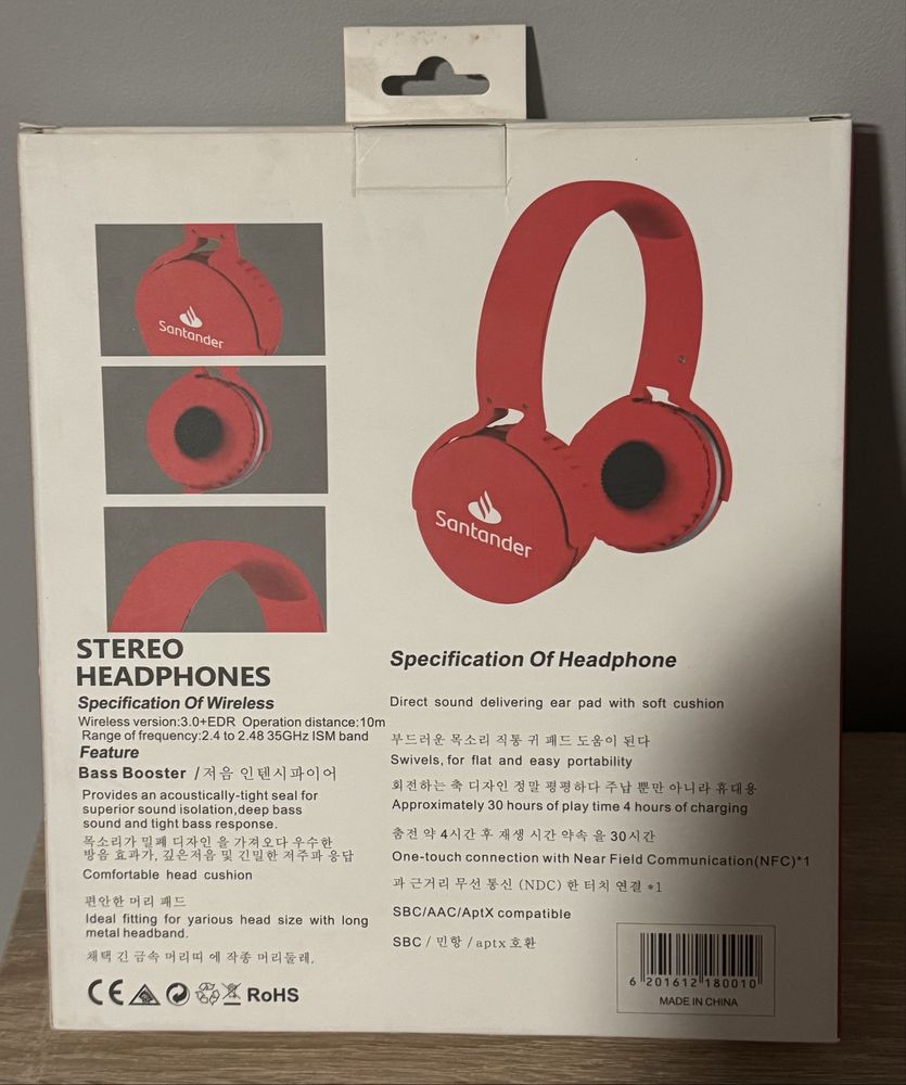 Słuchawki bezprzewodowe nauszne Bluetooth