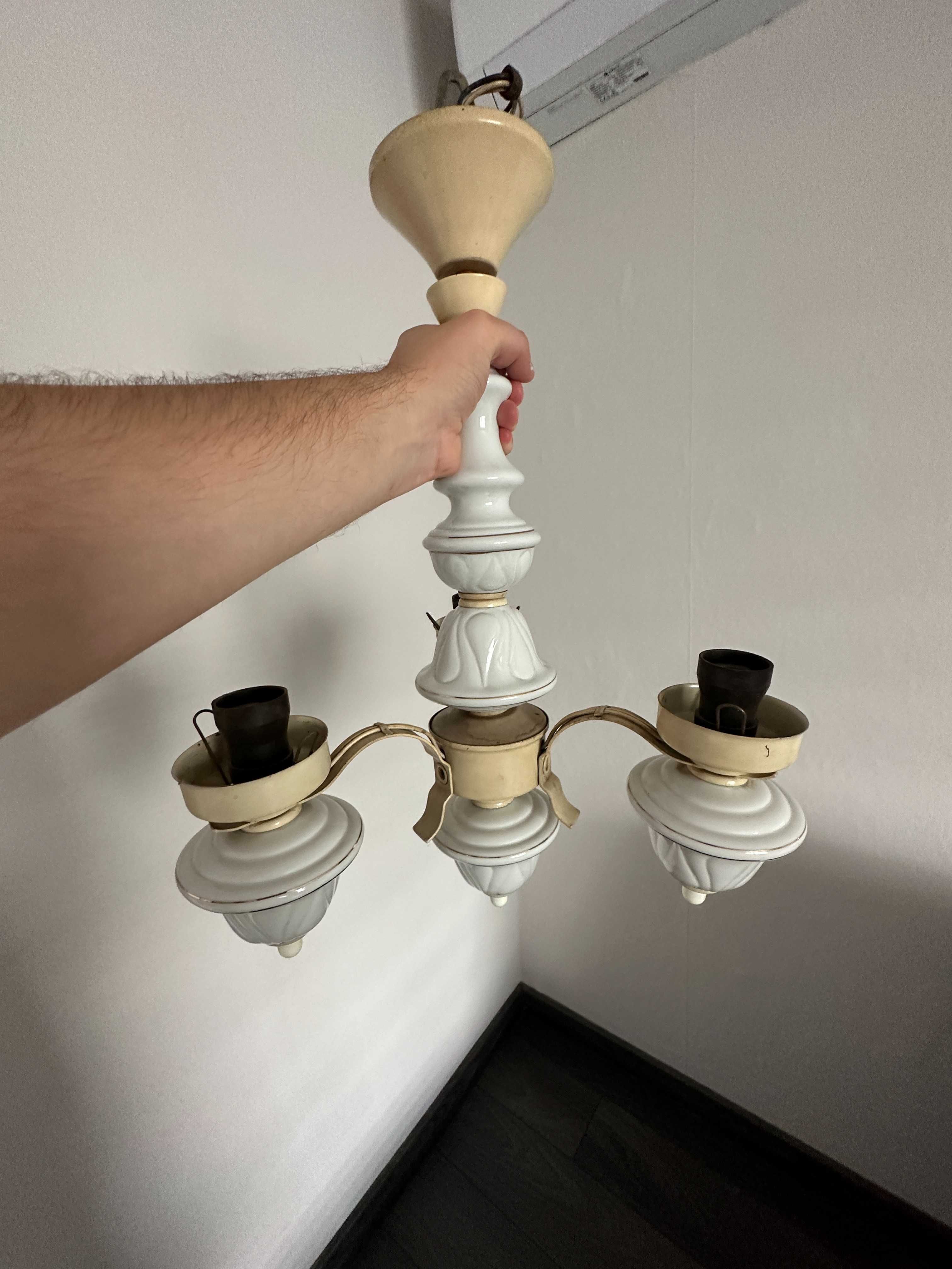 Lampa sufitowa ceramiczna z pozłoceniami