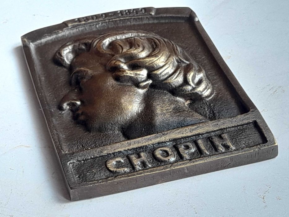 Plakieta Fryderyk Chopin, mosiądz 10,5 cm