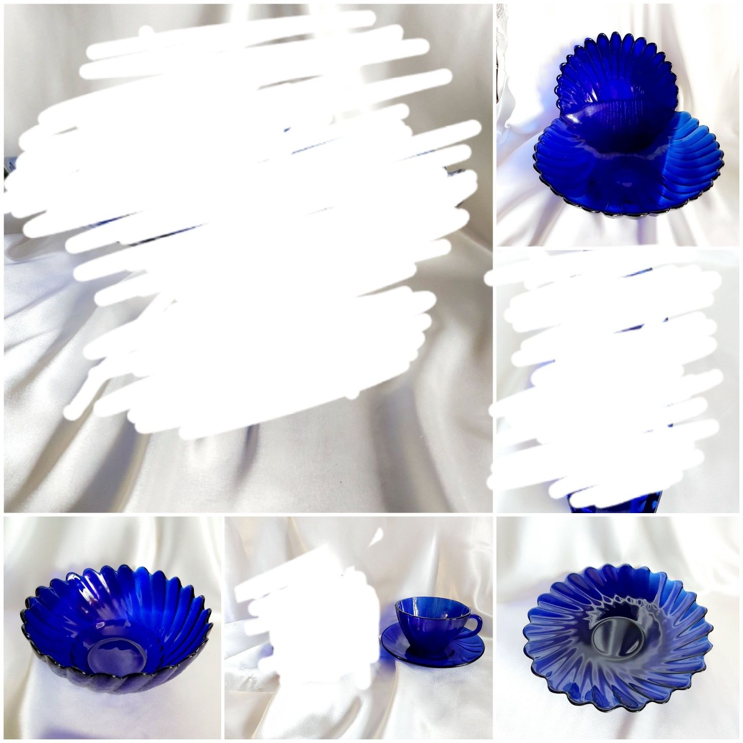 Салатница цветное стекло кобальт ваза синий хрусталь