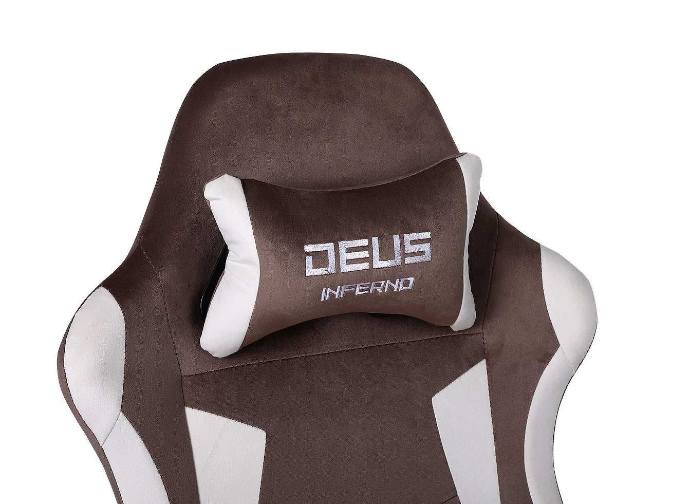 Fotel DEUS INFERNO Brown tkanina – luksusowy komfort do pracy i grania