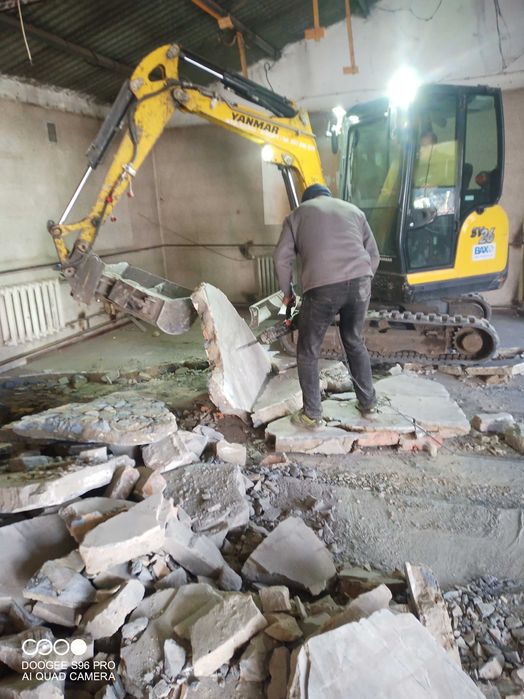 Wyburzenia rozbiórki małe i duże wywóz śmieci budowlanych papy, styrop