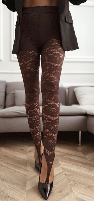 Nowe legginsy z koronki na palec,  narciarki