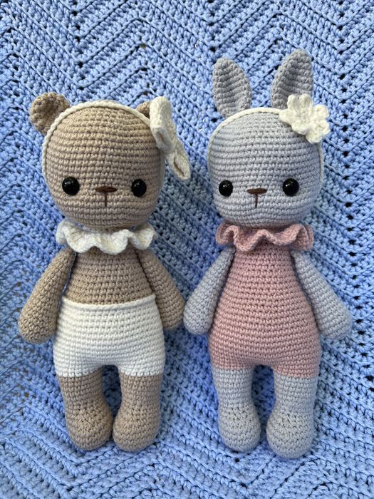 Вязаная игрушка уточка гусь утка