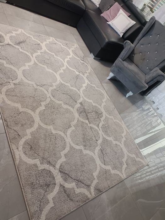 Glamour Dywan marokańska koniczyna 160x230 szary z białym/kremem