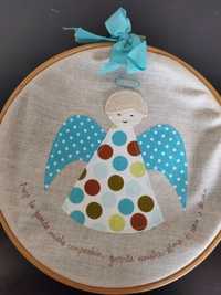 Peça decorativa handmade com oração anjo da guarda