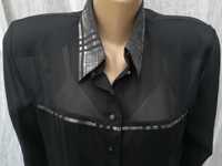 (28) Czarna damska koszula szyfonowa w rozmiarze M