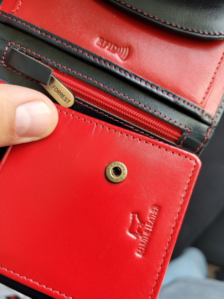 TANIO!! RFID Nowy skórzany portlef EL FOREEST 100 zł taniej!!