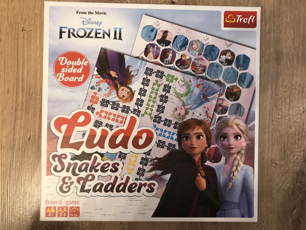 Kraina Lodu 2 (Frozen 2) dwie gry- chińczyk i Ludo- węże i drabiny