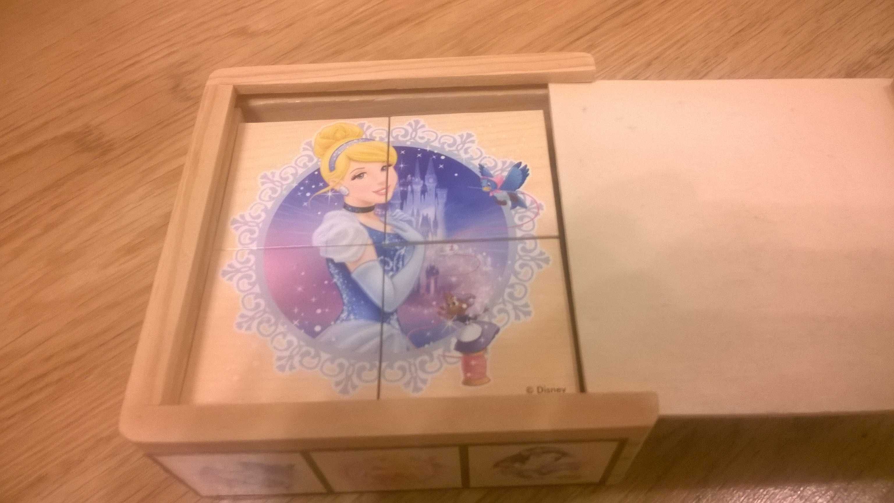 puzzle drewniane disney princess księżniczki w pudełku