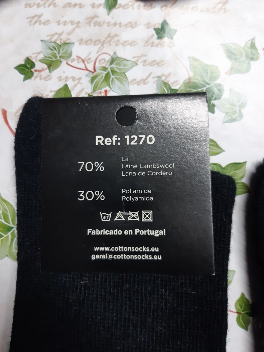 7 pares de meias de Lã, homem e jovens