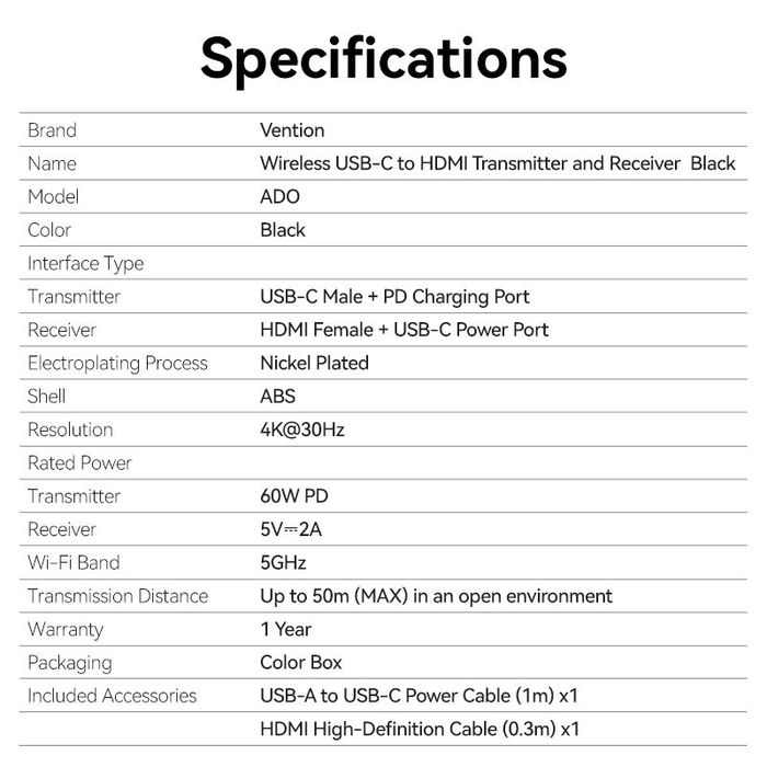 Подключай MacBook к проектору без проводов Vention 4K 30Гц