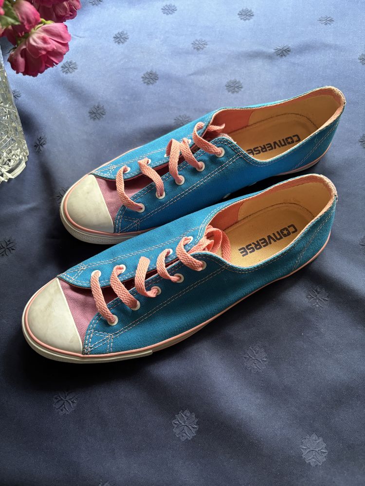 Голубі низькі конверси converse all star 39,5 розмір оригінал кеди