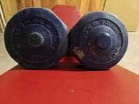 Hantle 2 x 5kg + sztanga mocnołamana