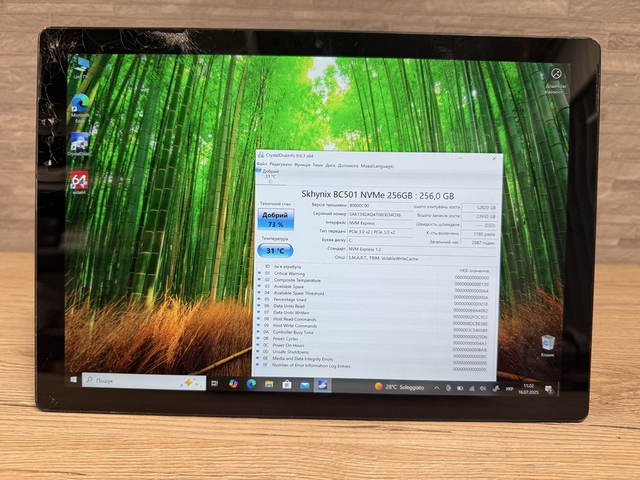 Плата,материнка,surface pro 6 intel i5-8350U/8gb/256gb/на запчастини