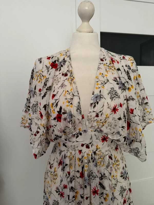 Długa sukienka maxi Laurella 36 S flower print w kwiaty wiskoza