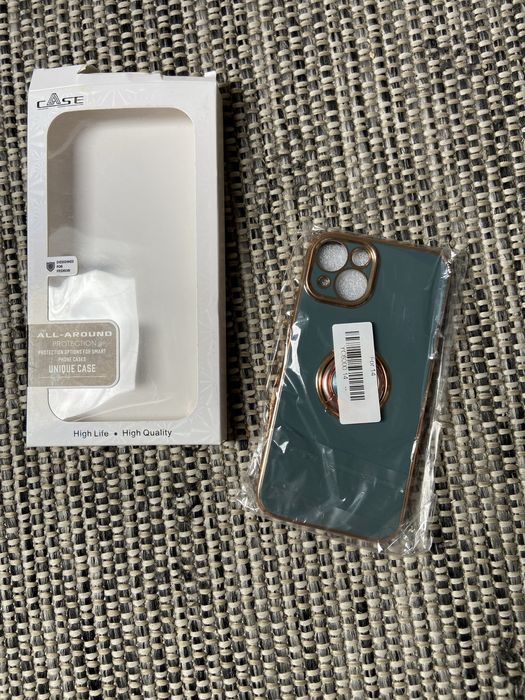 Case nowy Iphone 14 zielony z uchwytem
