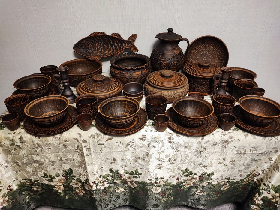 Український глиняний набір посуду/глиняний набір на Святвечір/Різдво