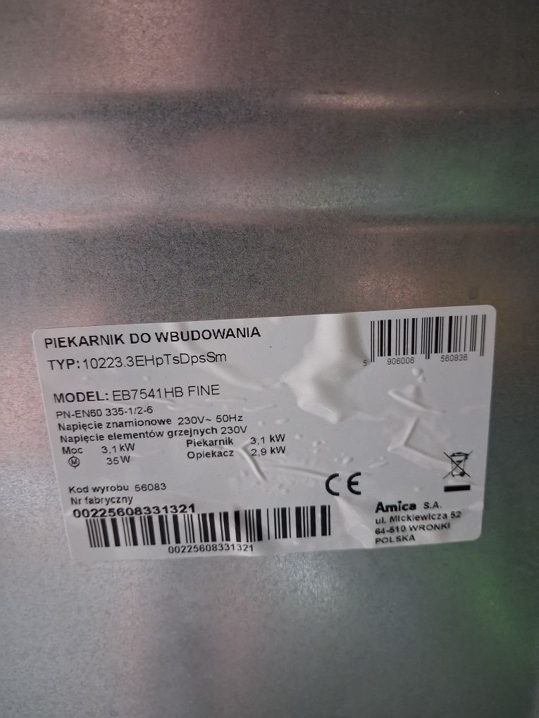 Piekarnik do zabudowy Amica