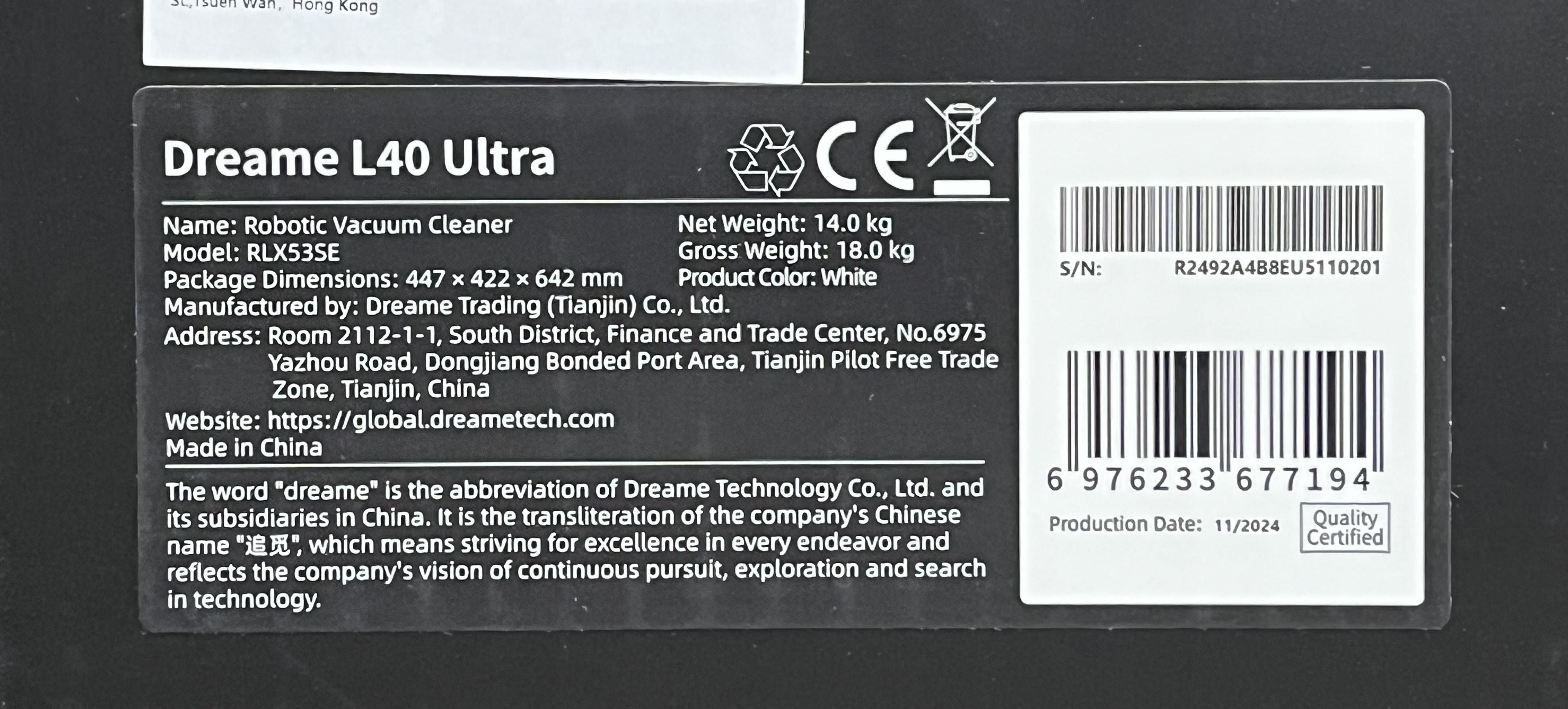 OUTLET Dreame L40 Ultra FV23% PL GW