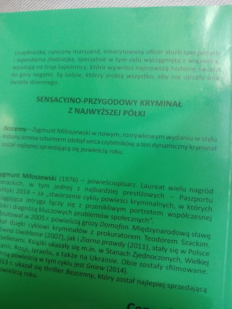 Książka pt."Bezcenny 1" Z.Miłoszewski
