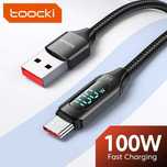 Кабель Toocki 100W USB A-Type-C з дисплеєм  2 метра