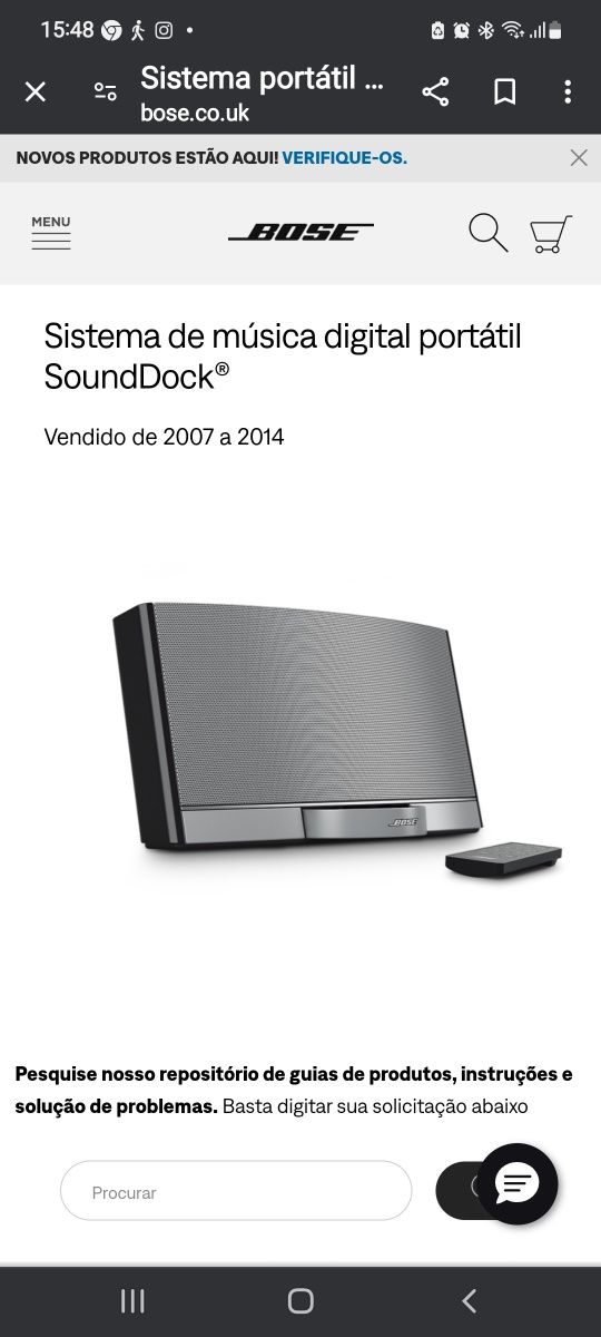 Bose sounddock  com bataria