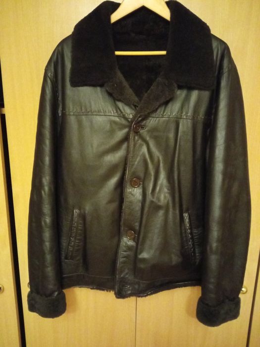 Чоловіча шкіряна Курточка з натур. хутром