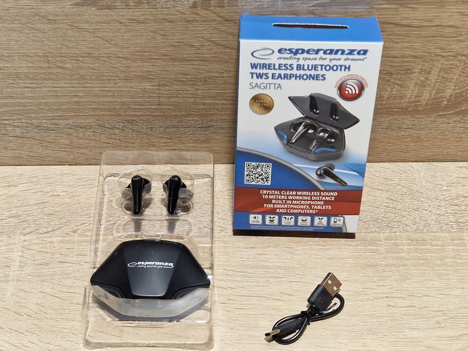 Słuchawki douszne bluetooth tws esperanza sagitta