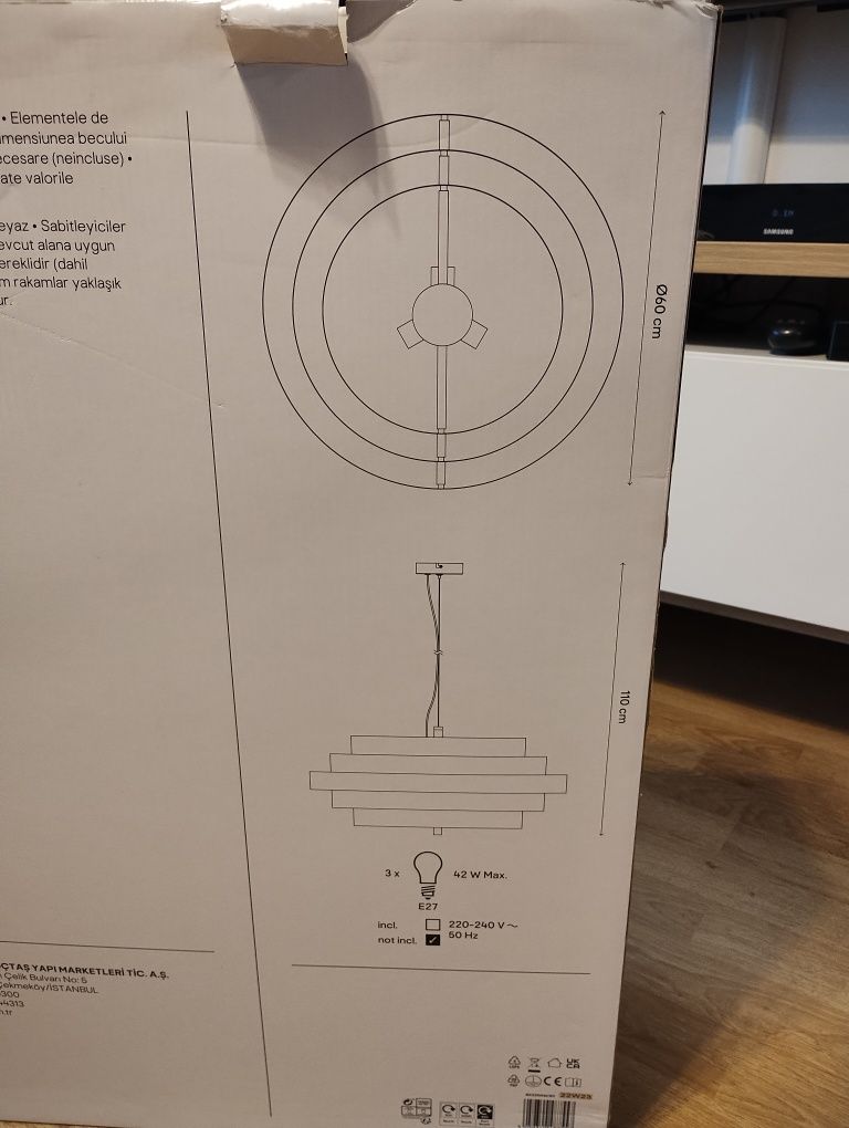 NOWA Lampa wisząca GoodHome Euboea 3-punktowa E27 biały mat