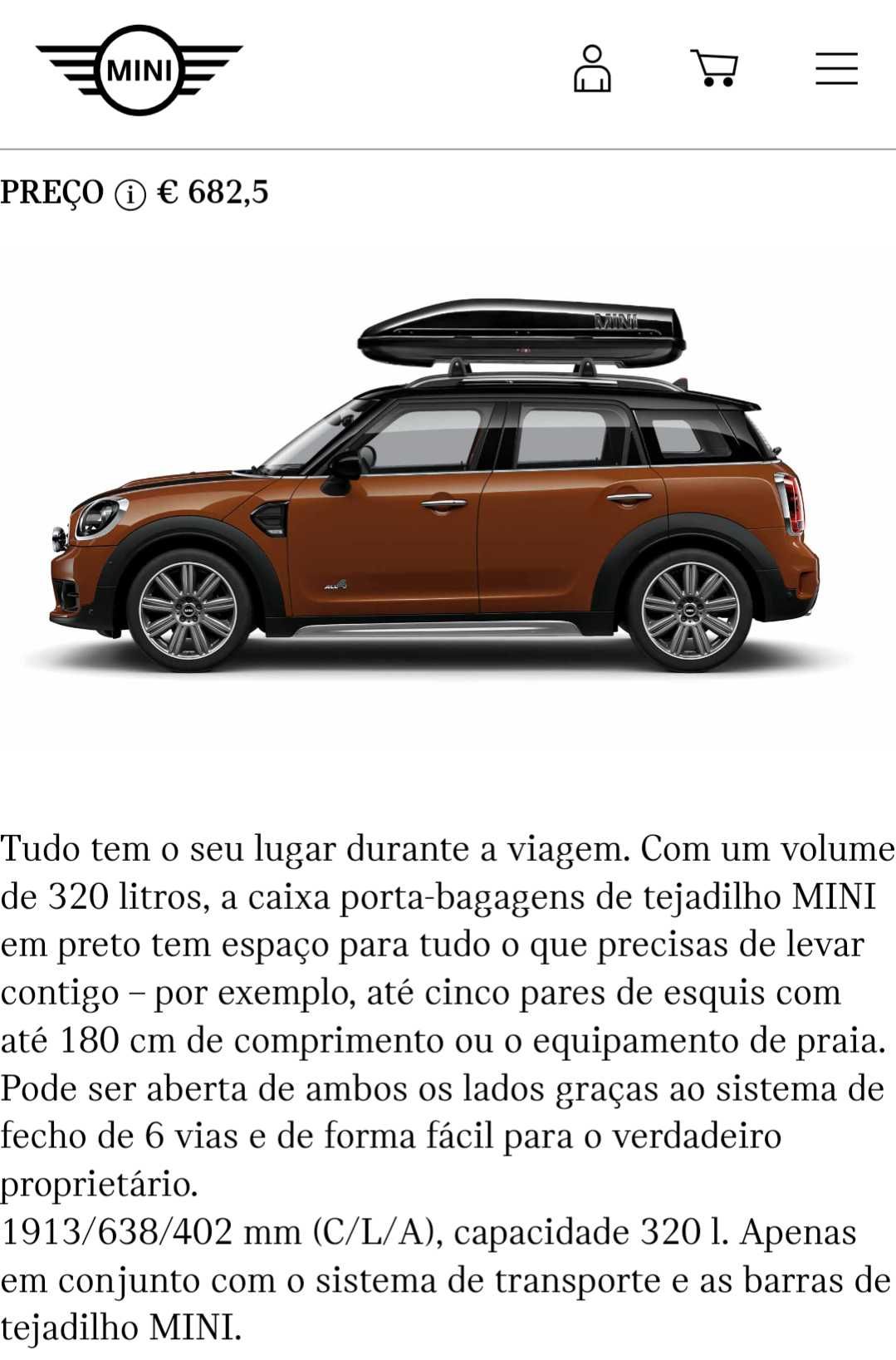 Caixa/mala porta bagagem 320L  | original MINI