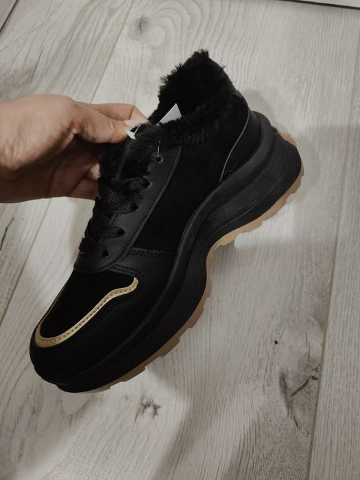 Adidasy sneakersy damskie z futerkiem