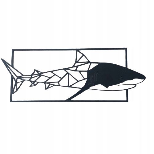 Obraz ażurowy rekin 40x15 cm baby shark dekoracja ścienna czarny