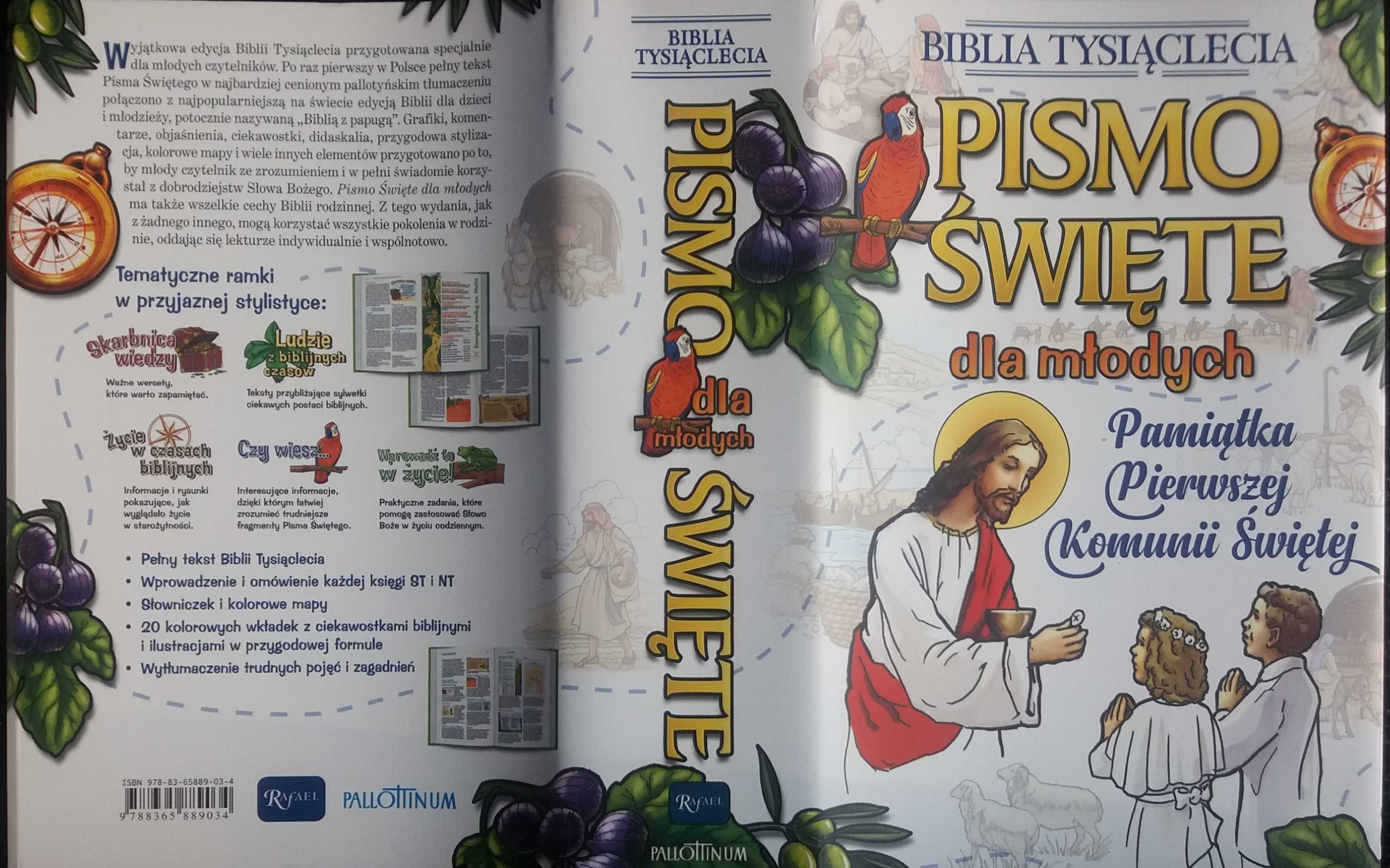 Komunia Święta Biblia z papugą Pallottinum