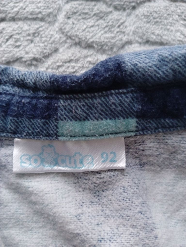 Body 92 dla chłopca jak koszula flanelowa w kratkę ocieplana