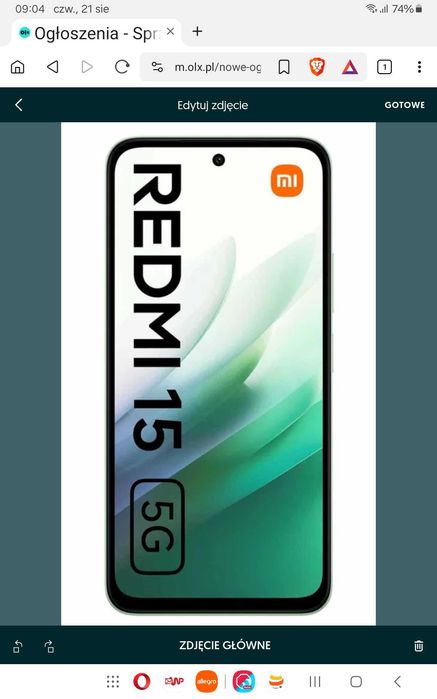 SUPER REDMI 15 5G.  Pamięć 8/256gb. Bateria 7000mAh. Ekran 6.9