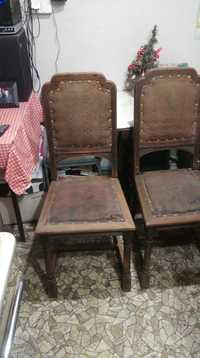 trzy stare krzesła XIX wieczne (?) zabytkowe antyk