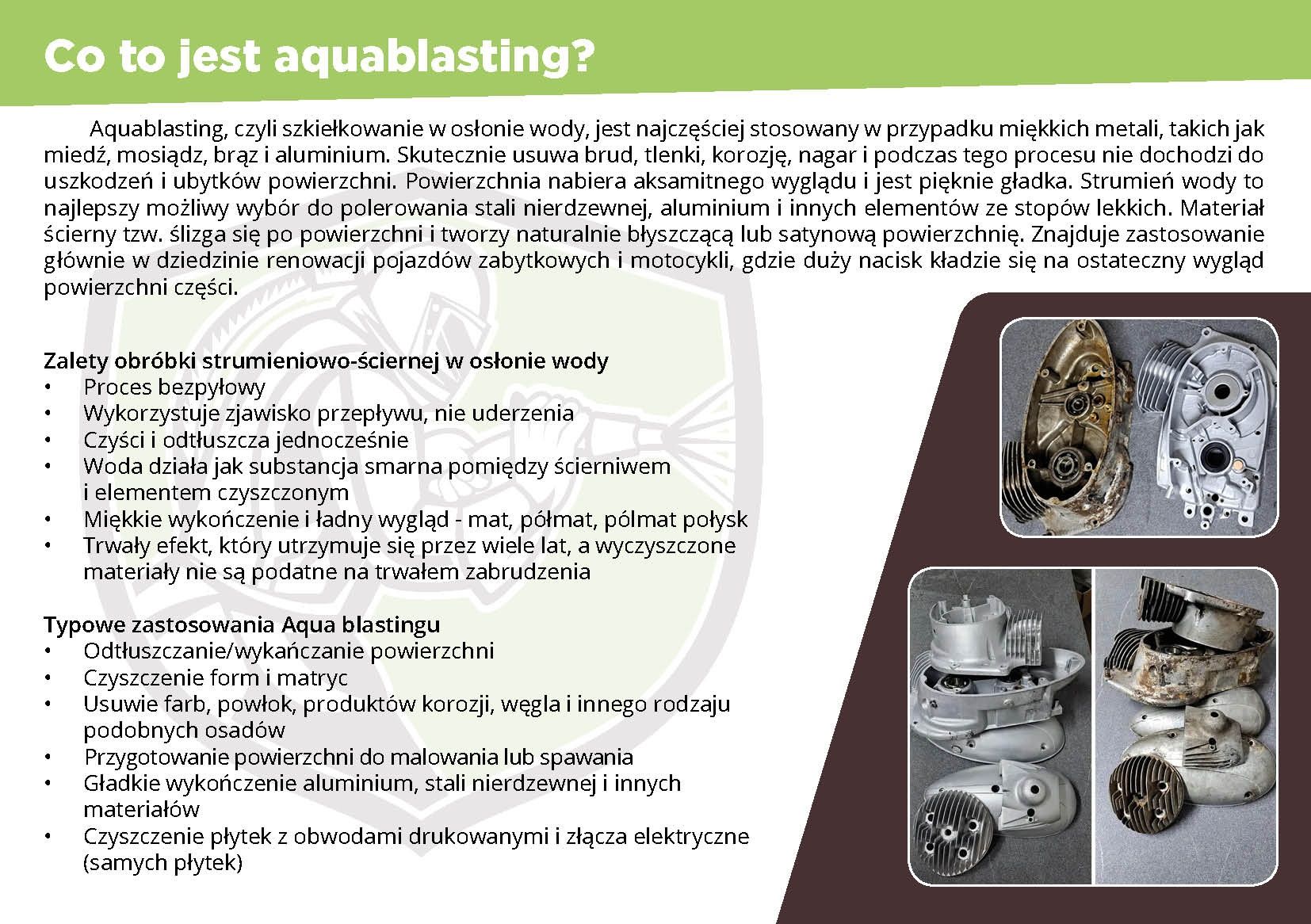 Aquablasting Szkiełkowanie na mokro Aqua Blasting Vapor renowacja wsk