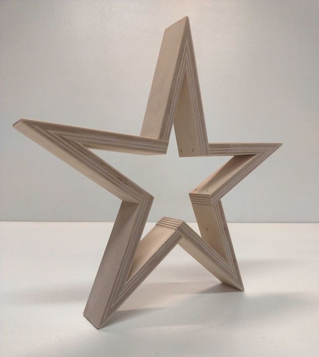 Drewniana Gwiazda Boże Narodzenie Dekor Baza Do Ozdabiania Wys.21,5cm