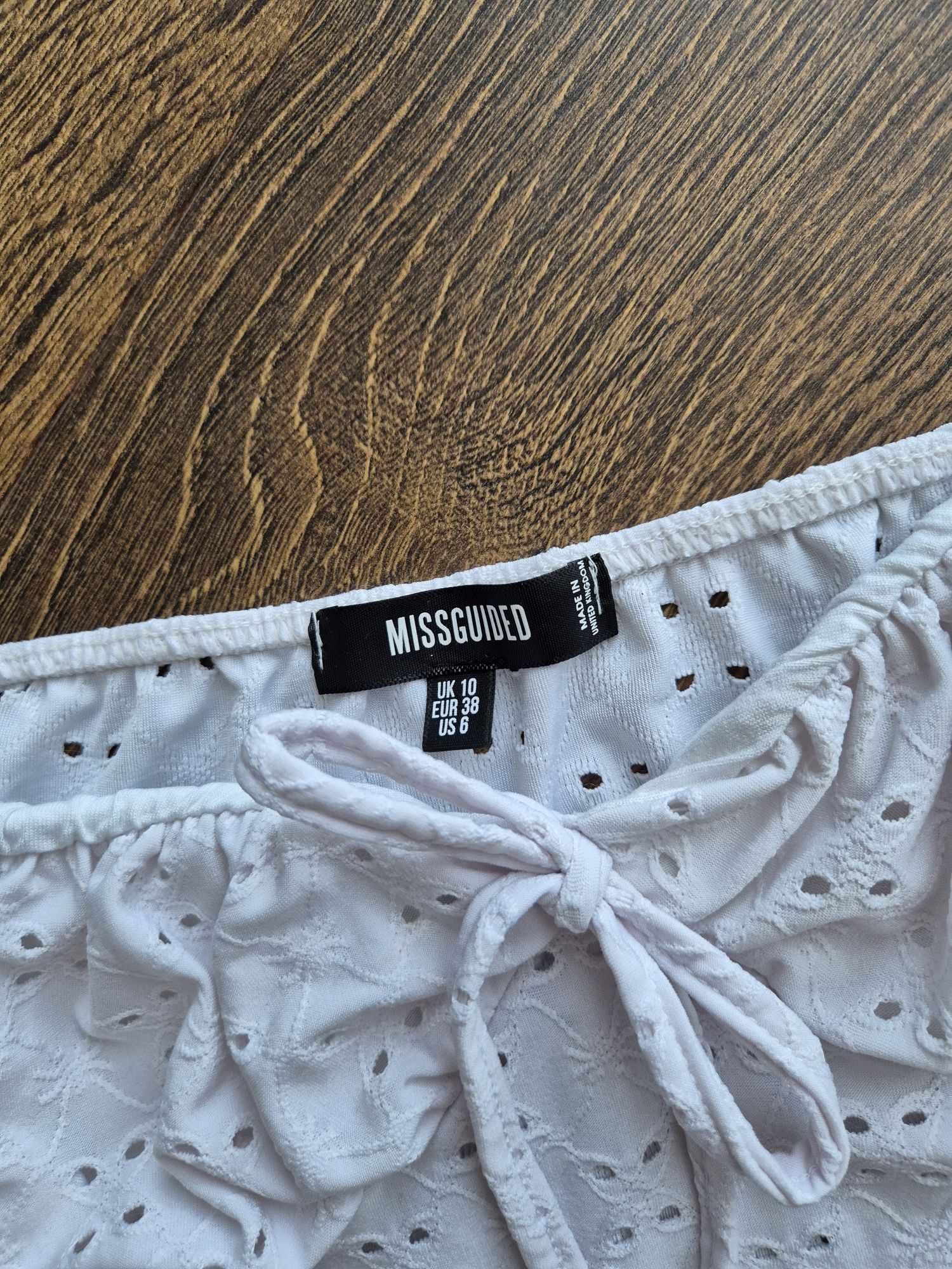 Missguided 38 M body koronka boho body wiązane lato zwiewne