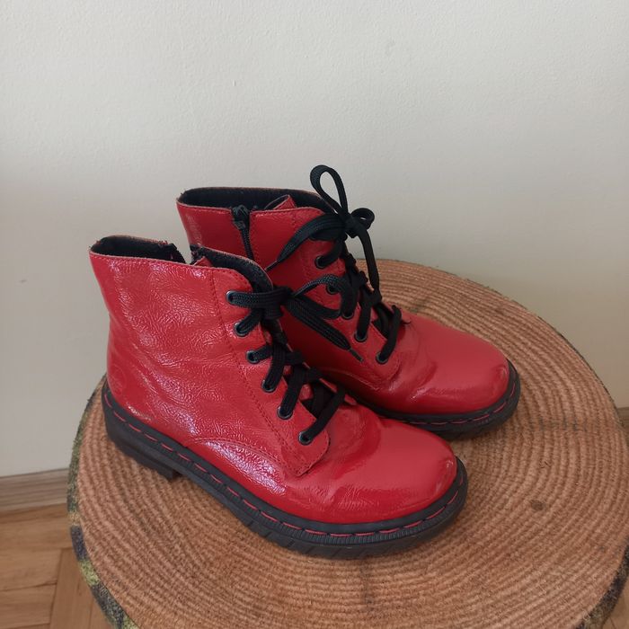 buty rieker lakier czerwone
