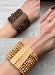 Zestaw 2 bransoletek drewnianych etno/boho • naturalny styl