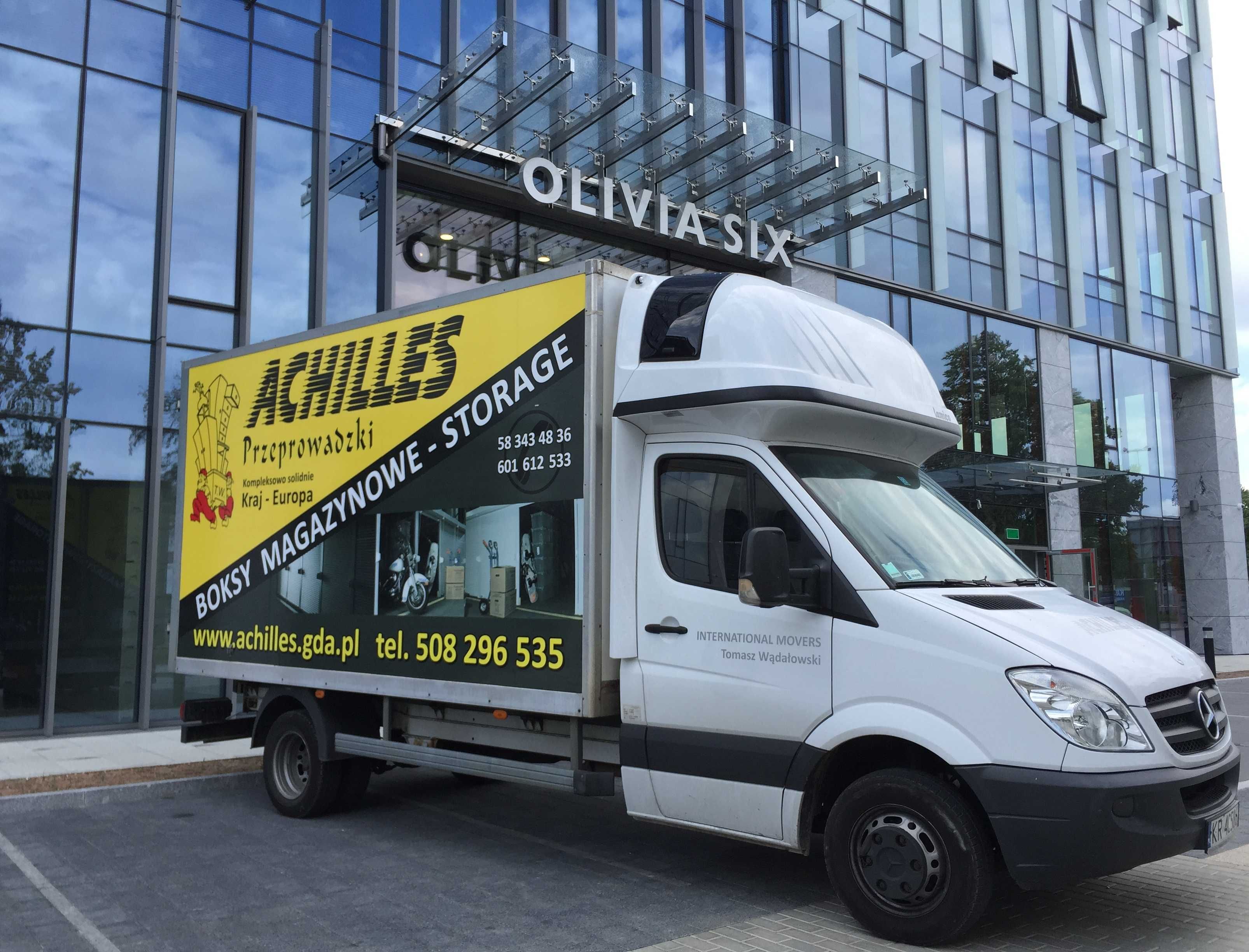 ACHILLES Przeprowadzki Transport Magazynowanie Storage garaż meblowozy