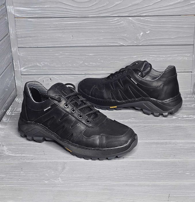 Кожаные прошитые мужские койот хаки черные кроссовки на мембране!!!