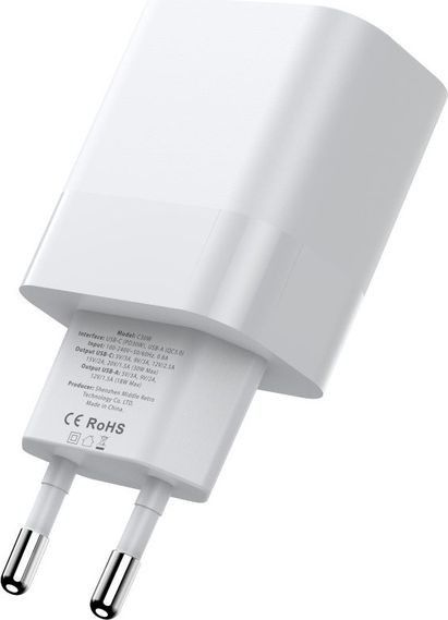 Szybka ładowarka sieciowa USB + USB Typ C 30W PD QC 3.0 Tech-Protect