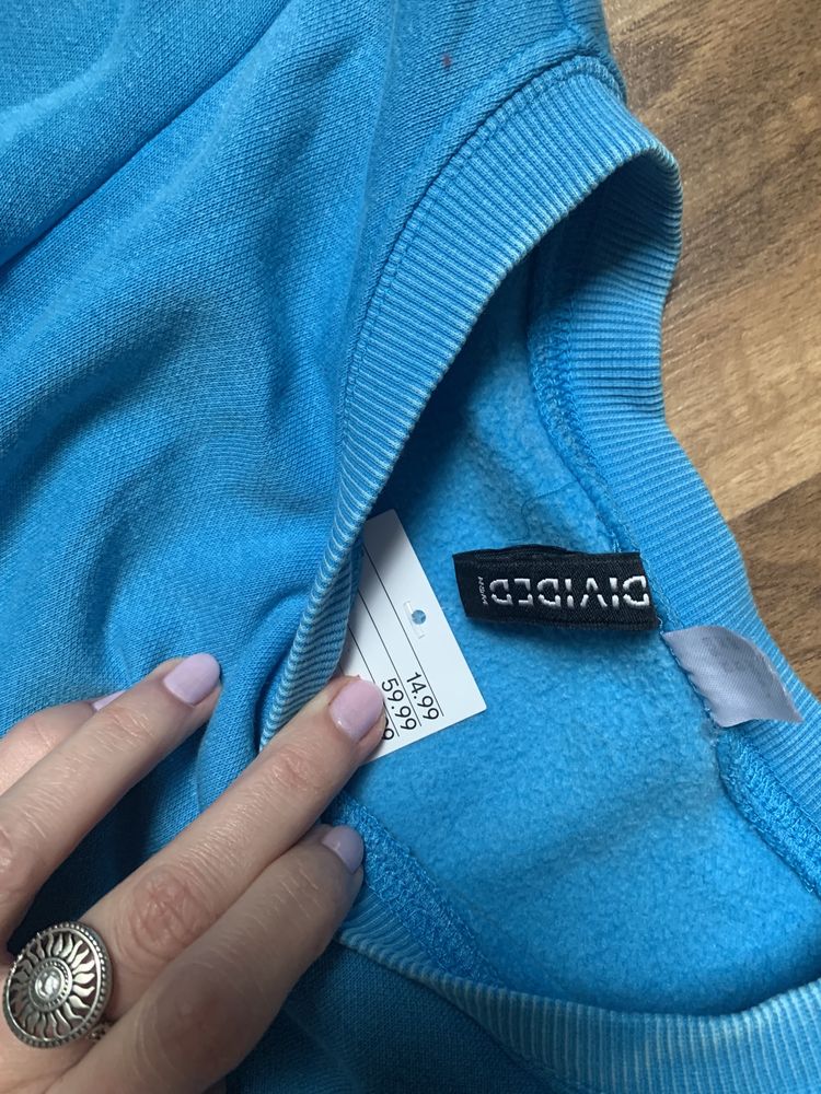 Błękitna sukienka h&m divided niebieska dresowa