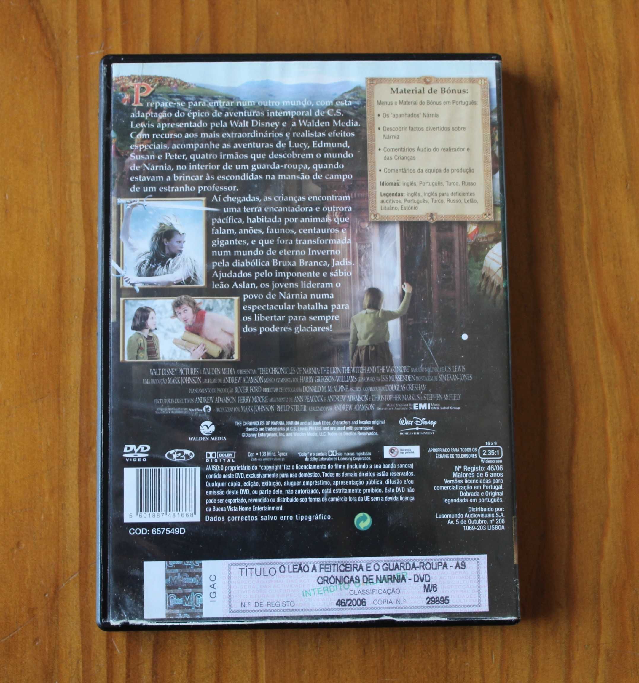 Filme DVD "As Crónicas de Nárnia - O Leão, A Feiticeira e o Guarda .."