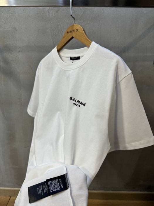 Футболка BALMAIN мужская белая черная серая унисекс оверсайз оригинал